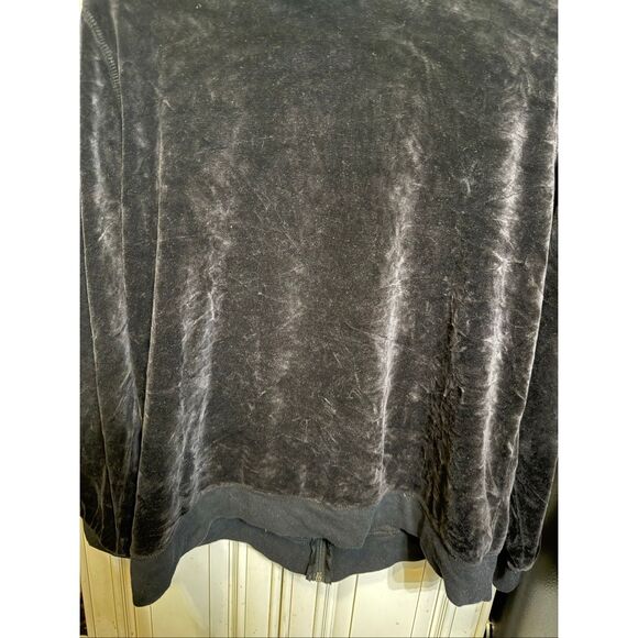 SJB Active Women's Velvet Velour Full Zip Hoodie Sweatshirt Black XL - Picture 8 of 9